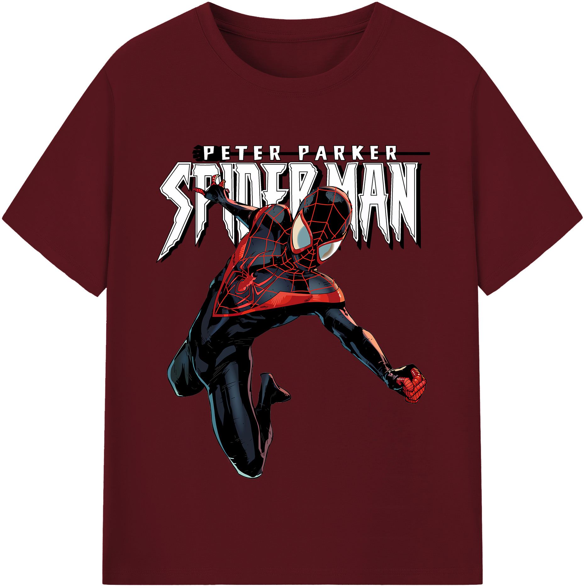 （画像用） Spider Man スパイダーマン 綿100％半袖Tシャツ（フロントプリント）
